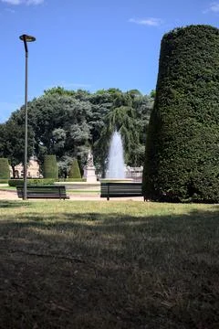 Fountain in a park Stock Photos