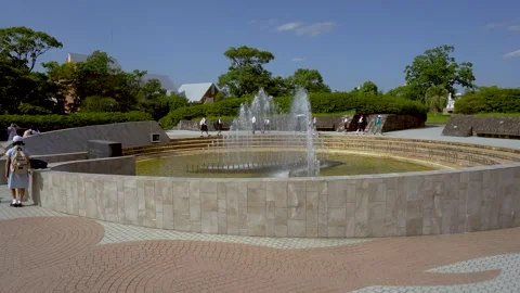 The Fountain of Peace at Atomic Bomb Memorial Peace Park in Nagasaki, Japan - Stock Footage 268446911