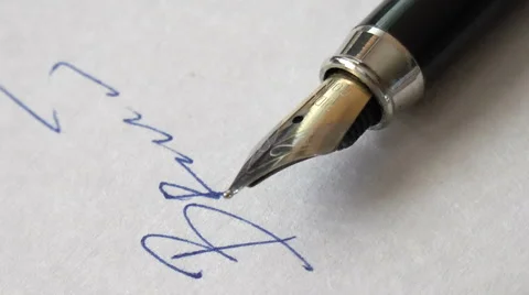 Fountain pen clous up background Stock Footage 68188525