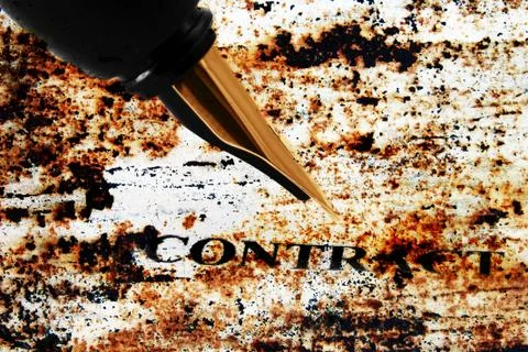 Fountain pen on contract Stock Photos