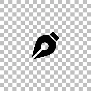 Fountain pen icon flat Stock Illustration