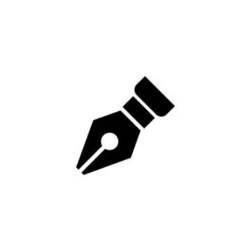 Fountain Pen Nib Flat Vector Icon Stock Illustration