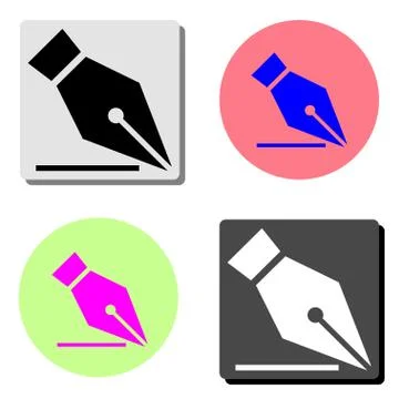 Fountain pen nib. flat vector icon Stock Illustration