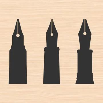 Fountain Pen Nibs icon Elements Collection silhouette, Calligraphy and Ink Pen Stock-Illustration