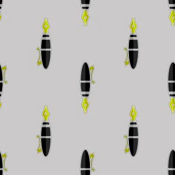 Fountain Pen Seamless Pattern 스톡 일러스트