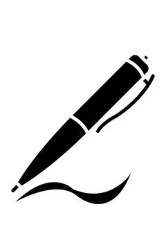 Fountain Pen Vector Line Art Illustration Isolated on White Background Ilustração Stock