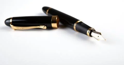 Fountain pen on white flatness Stock Photos