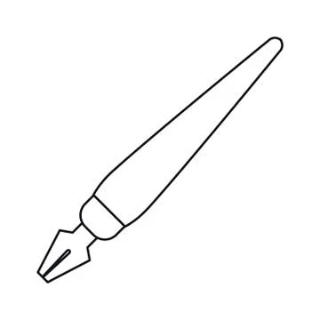 Fountain pen write ink style work outline 스톡 일러스트
