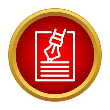 Fountain pen writing on document paper creative icon Stock Illustration