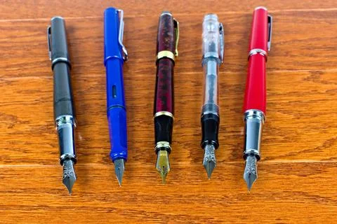 Fountain Pens On a Table Stock Photos