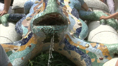 Fountain with people Stock Footage 449414