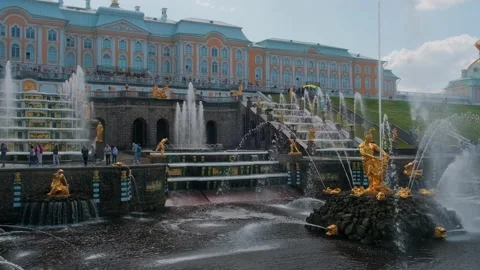 Fountain in Peterhof Stock Footage 154654019