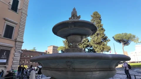 Fountain on Piazza d'Aracoeli in Rome Stock Footage 336280677