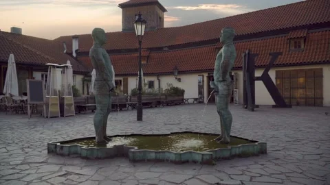 Fountain Pissing Men Stock Footage 94583928
