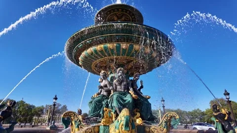 Fountain of Place de la Concorde in Paris Stock Footage 334650656