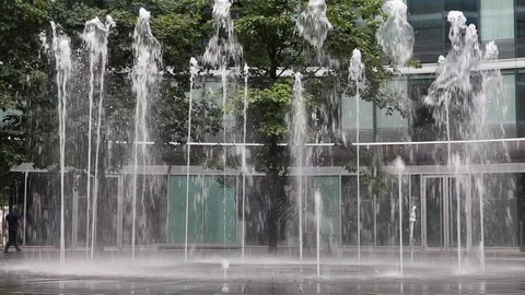 Fountain, Poland, Warsaw Stock Footage