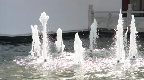 Fountain in pond  Stock Footage 886417