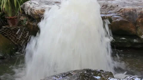 Fountain in pond Stock Footage 10579518