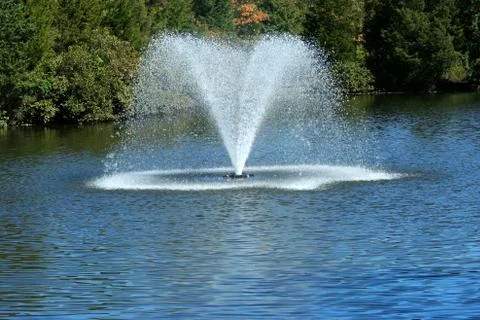 Fountain on a pond Foto stock
