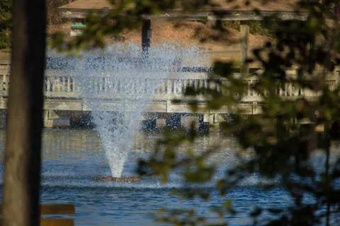 Fountain in Pond Stock Photos