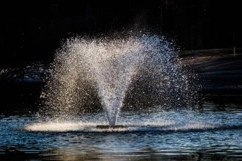 Fountain in Pond Stock Photos
