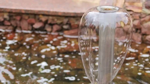 The fountain in the pond the summer Stock Footage 79209792