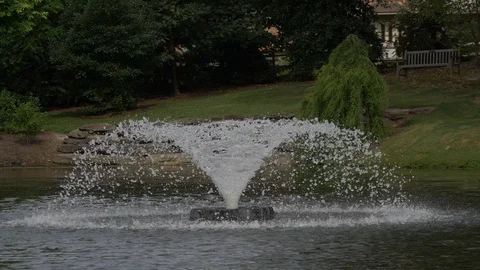 Fountain in pond2 - centered - 120fps HD Видео 92366375