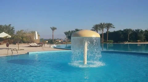 The fountain in the pool Stock Footage 56158713