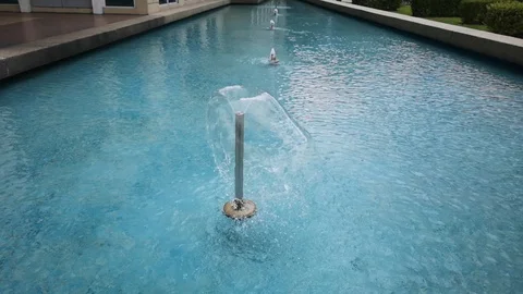 The fountain in the pool Stock Footage 97164120