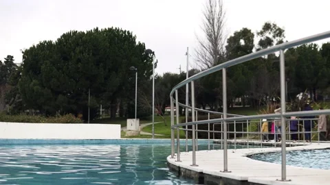 Fountain Pool Handrail Stock Footage 169534940
