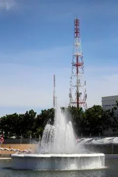 Fountain in the pool 库存照片