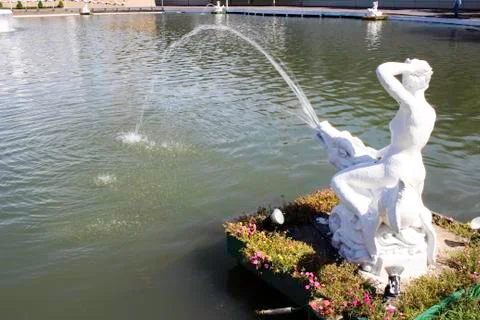 Fountain in the pool Stock Photos