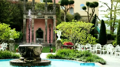 Fountain in Portmeirion Stock Footage 200964559