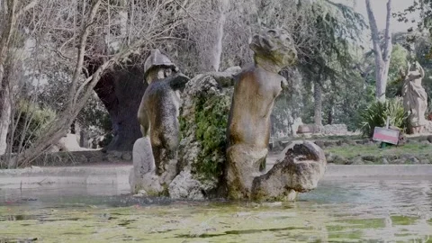 Fountain of the Putti at Villa Sciarra in Rome, Italy Stock Footage 304685338