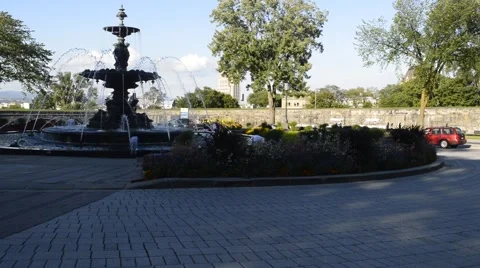 Fountain in Quebec city Video stock 54447177