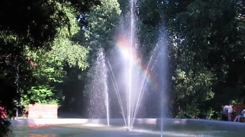 Fountain rainbow Stock Footage 53299928