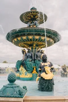 Fountain of River Commerce and Navigation in Place de la Concorde in the cent Stock Photos