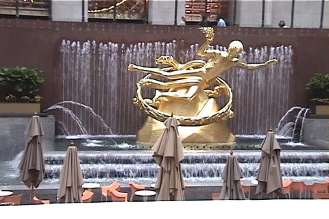 Fountain at Rockefeller Tight Stock Footage 1069805