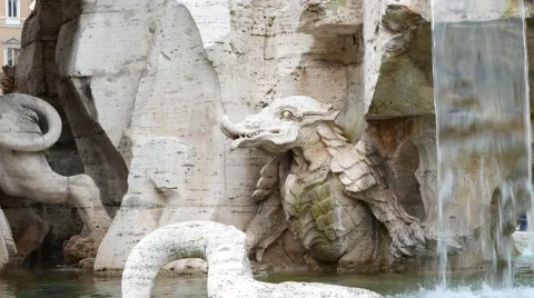 Fountain in Rome Stock Footage 50185716