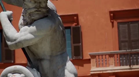 Fountain in Rome in Slow Motion Stock Footage 48757435