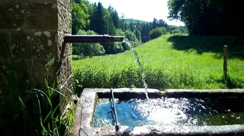 Fountain with running clear and cold drinking water Stock Footage 52269107