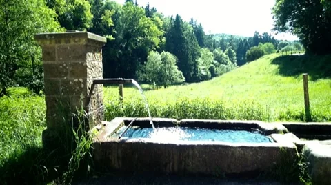 Fountain with running clear and cold drinking water Stock Footage 52269134