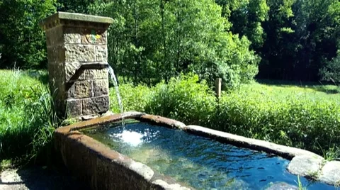 Fountain with running clear and cold drinking water Stock Footage 52269137