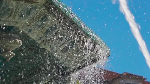 Fountain with Running Water Stock Footage 84805489