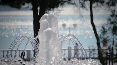 The fountain at the sea Stock Footage 32386105