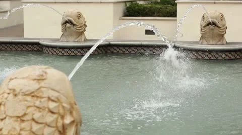 Fountain Shallow DoF Sharp Background Video stock 10722077