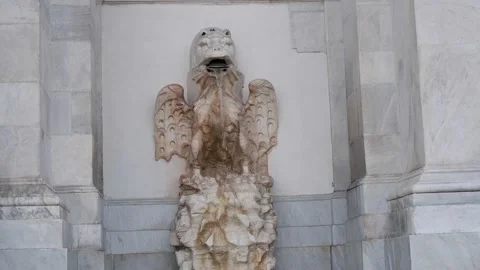 Fountain in the shape of a dragon Stock Footage 168841975