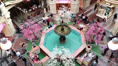 Fountain in shopping mall Stock Footage 282814818
