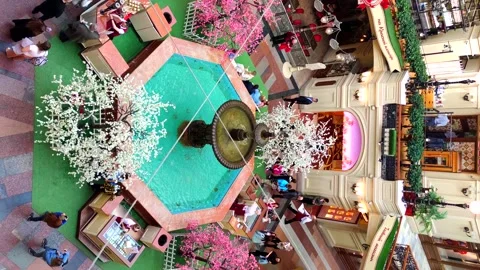 Fountain in shopping mall Stock Footage 282814848