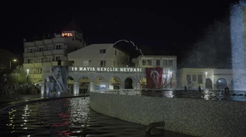 Fountain show in Marmaris Stock Footage 54911151